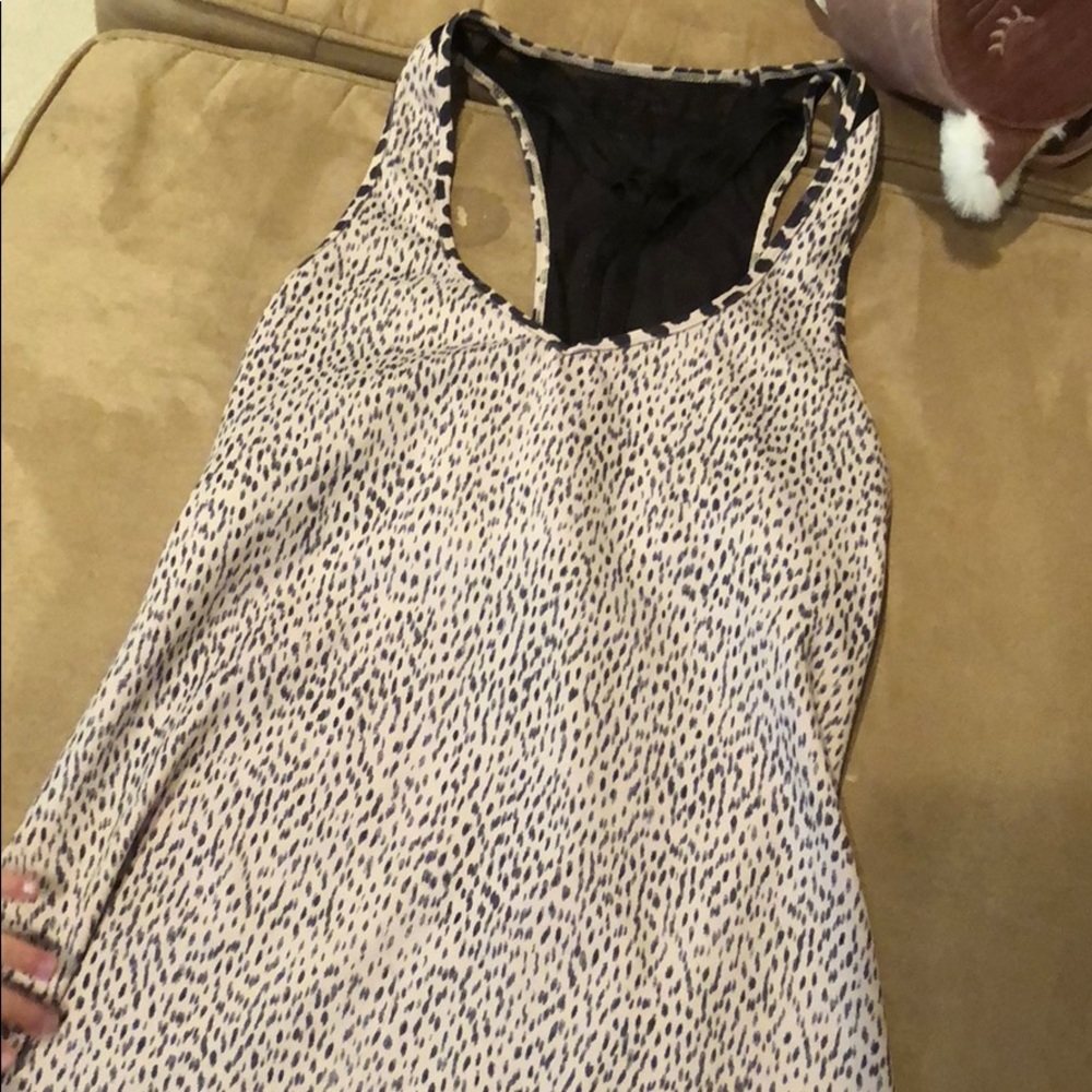 Lululemon leopard tank with mesh back